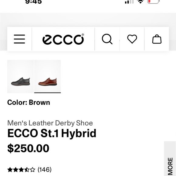 Ecco St.1 Hybrid Men\'s Brown Leather Derby Shoes main image 4